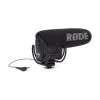 Black RØDE VideoMic Pro with foam windshield, shockmount, and 3.5mm audio cable.