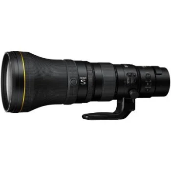 The Nikon Nikkor Z 800mm f/6.3 VR S is a large, professional-grade black telephoto lens, featuring a gold ring on the front with an "S" marking, and equipped with multiple control switches and a tripod collar.