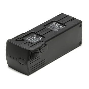 DJI Mavic 3 akku on musta, suorakulmainen litiumioniakku, jossa on merkkivalot ja yläosan tarratarrat, ja se on suunniteltu käytettäväksi erityisesti DJI Mavic 3 -elektroniikkalaitteiden kanssa.
