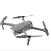 DJI Mavic 2 Enterprise Advanced lämpökamera -lennokki on harmaa nelikopteri, jossa on neljä potkuria ja etupuolelle asennettu kamera, joka näkyy valkoisella taustalla.