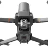 Harmaa DJI Mavic 2 Enterprise Advanced lämpökamera drone näytetään edestä, hieman alhaalta, korostaen sen neljä potkuria, kaksoiskamerat ja kehon anturit.
