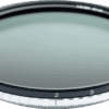 Lähikuvassa Nisi ND-Vario 1-5 Stops True Color 86mm -suodattimesta näkyy sen pyöreä muotoilu, jossa on numeroitu valitsin 1-5 ja säätömerkinnät mustassa reunassa.