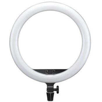 Godox LR150 Bi-Color LED Ring Light rengasvalo on pyöreä valaisin, jossa on alhaalla kiinnitys ja säätönupit pohjassa, ihanteellinen valokuvaukseen ja videovalaistukseen.