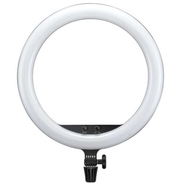 Godox LR150 Bi-Color LED Ring Light rengasvalo on pyöreä valaisin, jossa on alhaalla kiinnitys ja säätönupit pohjassa, ihanteellinen valokuvaukseen ja videovalaistukseen.
