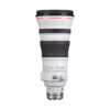 Canon RF 400mm f/2.8 L IS USM on suuri valkoinen teleobjektiivi, jossa on musta etureuna, punainen aksenttirengas, useita säätökytkimiä ja säätörenkaita, jotka on esitetty pystysuoraan valkoista taustaa vasten.